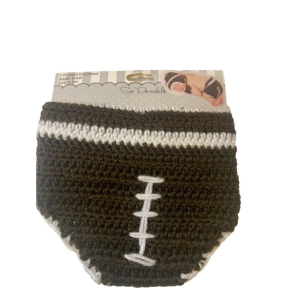 0-6 Months So'Dorable New Baby Hand Crocheted Football Diaper Cover - Picture 4 of 7